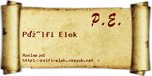 Pálfi Elek névjegykártya